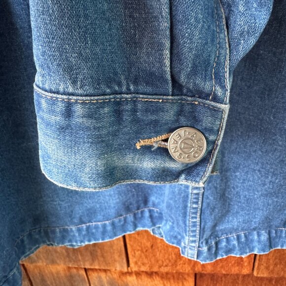 VINTAGE AEROS JEANS Blue Denim Button Front Barn Jacket - Gender Neutral Large - Picture 9 of 10
